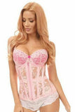 Lavish Lt Pink Sheer Lace Under Bust Corset - LV-359-S - Love it Curvy
