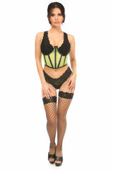 Lavish Neon Green Fishnet Underwire Open Cup Waist Cincher - LV-1300-S - Love it Curvy