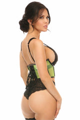 Lavish Neon Green Fishnet Underwire Open Cup Waist Cincher - LV-1300-S - Love it Curvy