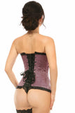 Lavish Pink Burlesque Overbust Corset - LV-1387-S - Love it Curvy