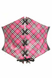 Lavish Pink Plaid Lace-Up Corset Belt Cincher - LV-1484-S - Love it Curvy
