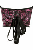 Lavish Purple & Black Skull Satin Open Cup Waist Cincher - LV-1360-S - Love it Curvy