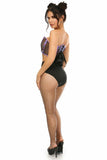 Lavish Purple Holo & Fishnet Lace-Up Short Bustier Top - LV-1316-S - Love it Curvy
