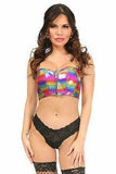 Lavish Rainbow Glitter Short Bustier Top - LV-741-S - Love it Curvy