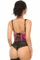 Lavish Rainbow Gold Holo Open Cup Underwire Waist Cincher - LV-1307-S - Love it Curvy