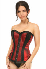 Lavish Red Burlesque Overbust Corset - LV-1388-S - Love it Curvy