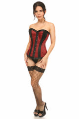 Lavish Red Burlesque Overbust Corset - LV-1388-S - Love it Curvy