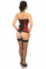 Lavish Red Burlesque Overbust Corset - LV-1388-S - Love it Curvy