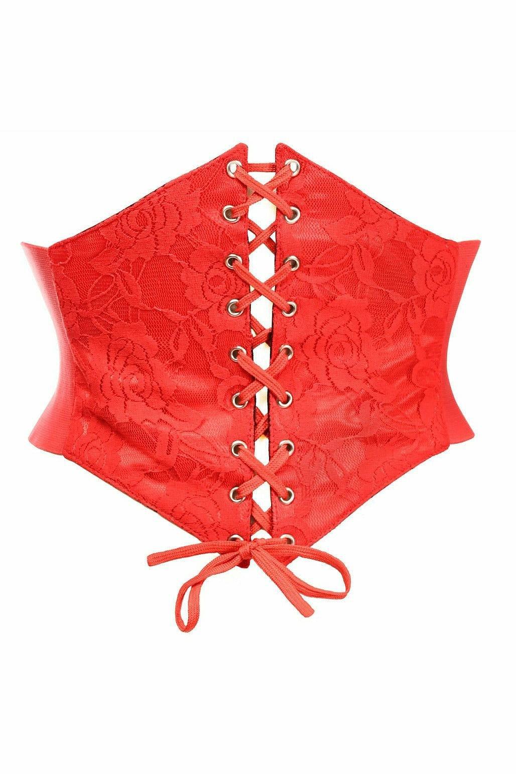 Lavish Red Lace Corset Belt Cincher - LV-1461-S - Love it Curvy