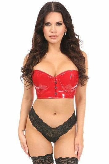 Lavish Red Patent PVC Underwire Short Bustier - LV-867-S - Love it Curvy