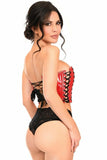 Lavish Red Patent w/Black Lacing Lace-Up Bustier - LV-1398-S - Love it Curvy