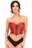 Lavish Red Patent w/Black Lacing Lace-Up Bustier - LV-1398-S - Love it Curvy