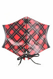 Lavish Red Plaid School Girl Lace-Up Corset Belt Cincher - LV-1481-S - Love it Curvy