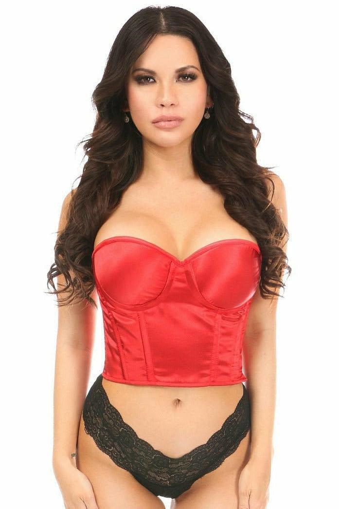 Lavish Red Satin Underwire Bustier - LV-906-S - Love it Curvy