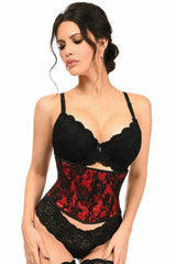 Lavish Red w/Black Lace Overlay Mini Cincher - LV-800-S - Love it Curvy