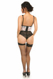 Lavish Sheer White Lace & Faux Leather Open Cup Waist Cincher - LV-1282-S - Love it Curvy