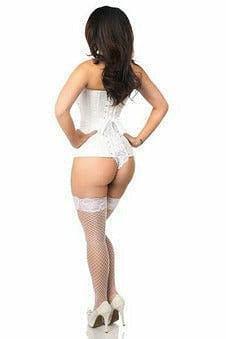 Lavish White Brocade Corset - Love it Curvy