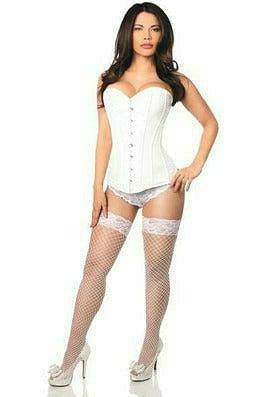 Lavish White Brocade Corset - Love it Curvy