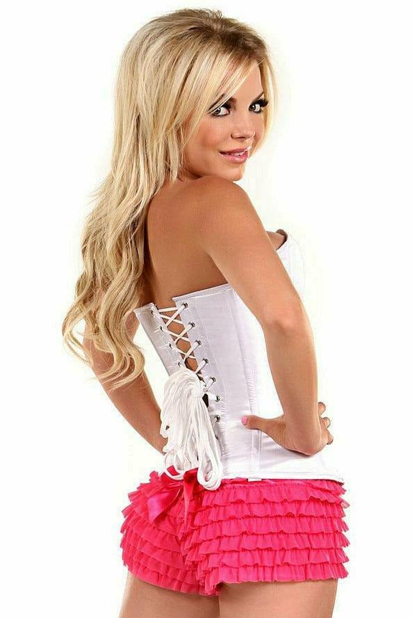 Lavish White Sweetheart Front Zipper Corset - Love it Curvy