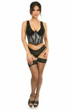 Lavish White w/Black Lace Overlay Open Cup Waist Cincher - LV-1285-S - Love it Curvy