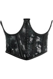 Lavish White w/Black Lace Overlay Open Cup Waist Cincher - LV-1285-S - Love it Curvy