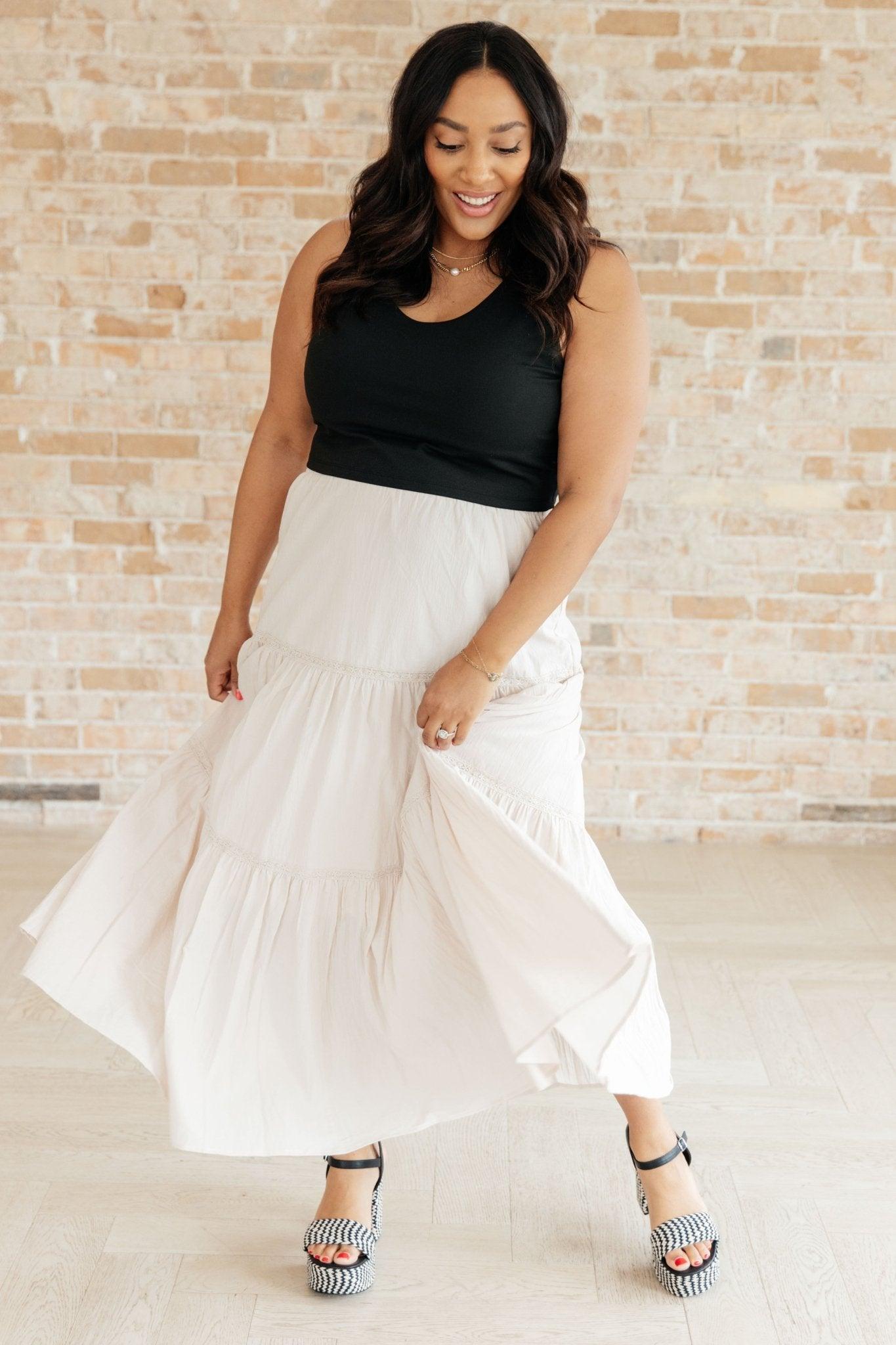 Let It Begin Tiered Maxi Skirt - AS7879-01 - Love it Curvy