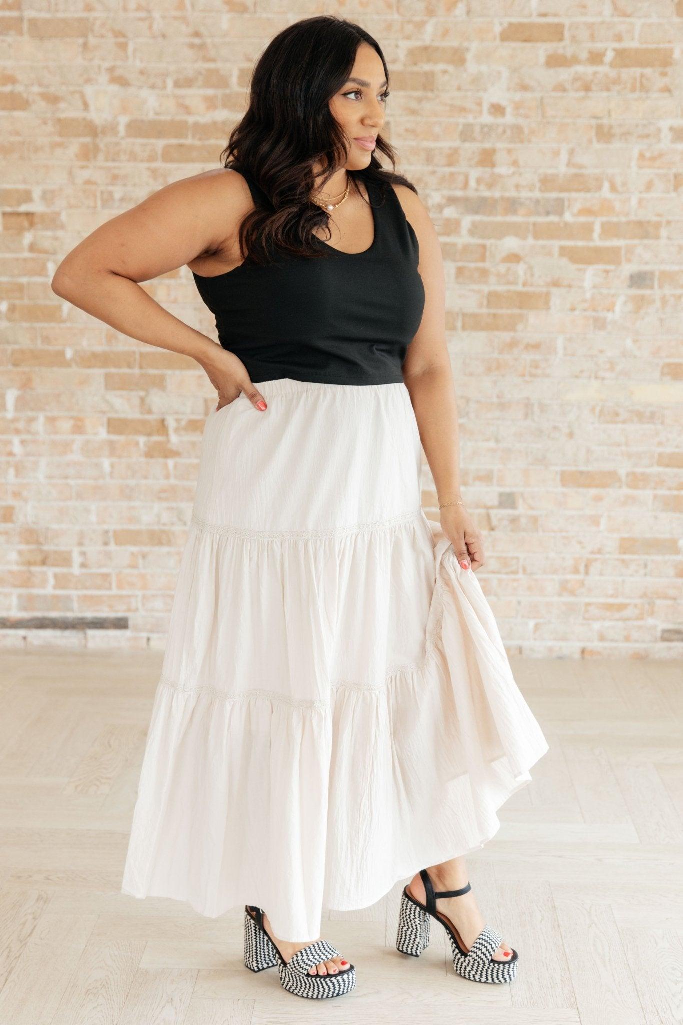 Let It Begin Tiered Maxi Skirt - AS7879-01 - Love it Curvy