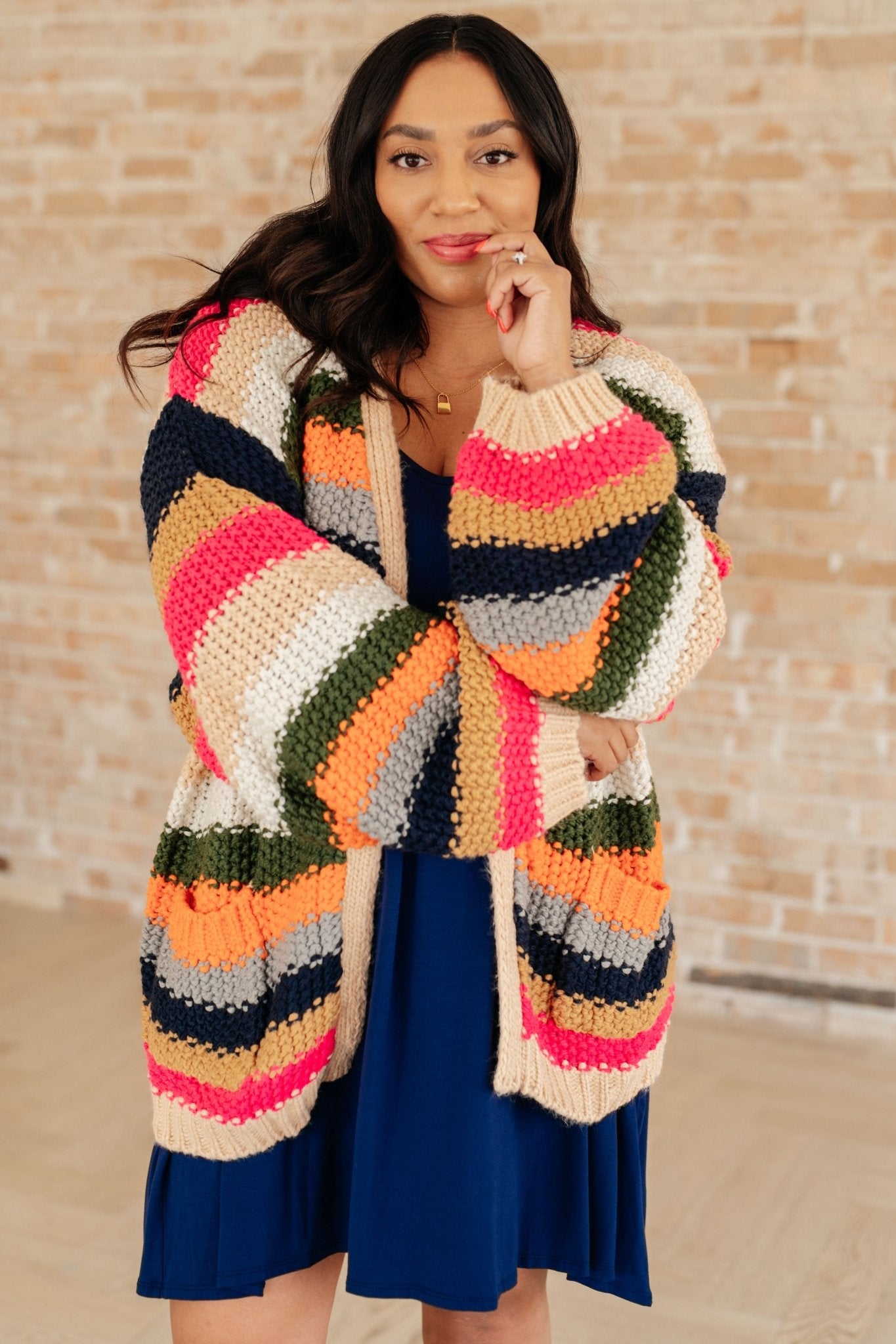 Life in Technicolor Knit Cardigan - AS7909-01 - Love it Curvy