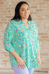 Lizzy Top in Emerald Floral - AS7916-01 - Love it Curvy