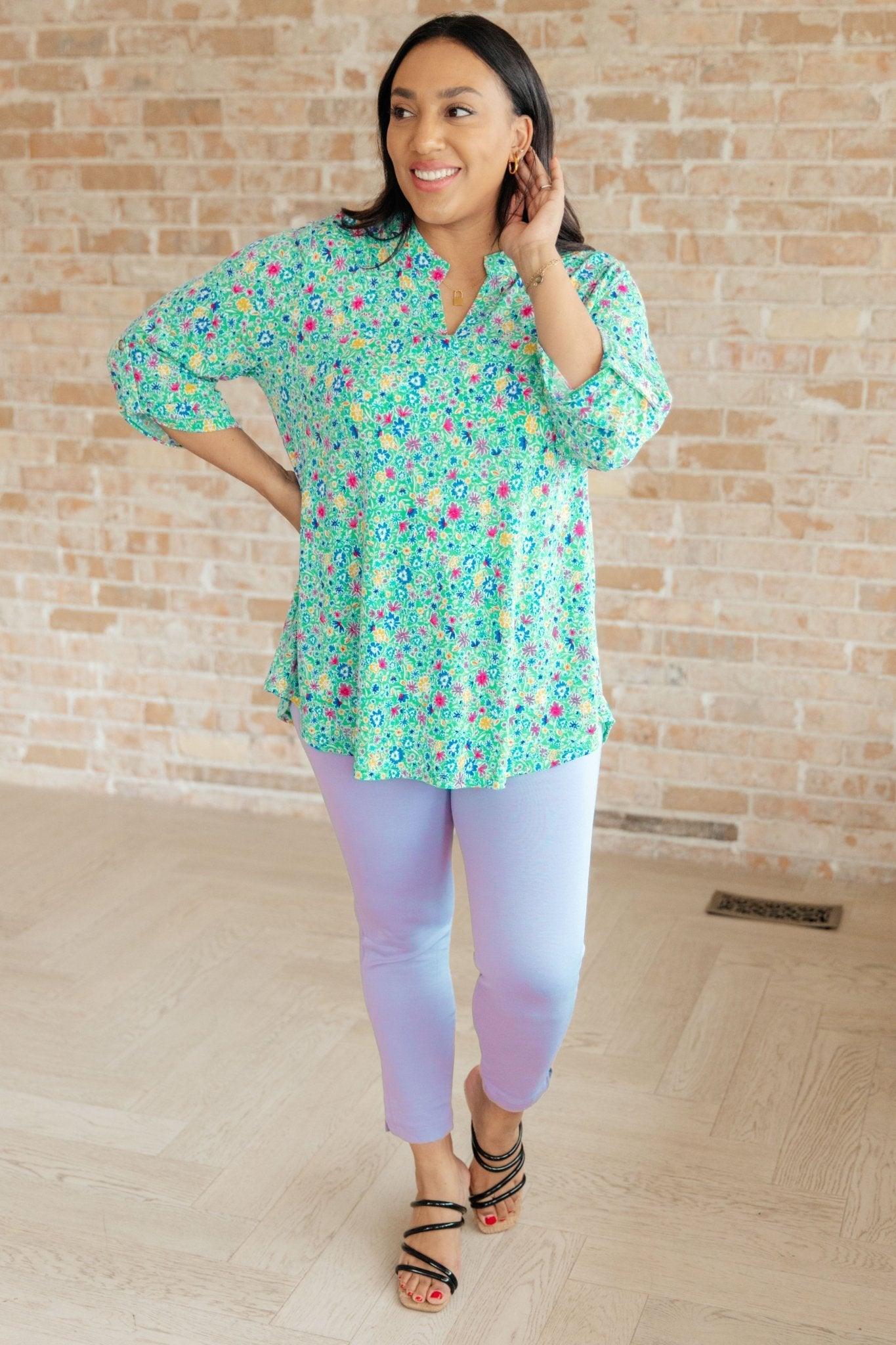 Lizzy Top in Emerald Floral - AS7916-01 - Love it Curvy