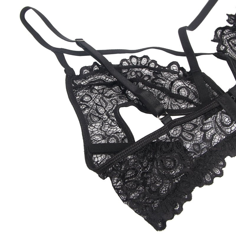 Love It Curvy: Charm Sexy Lace Underwire Lingerie Set Sheer Bra and Panty Comfort Underwear - Love it Curvy