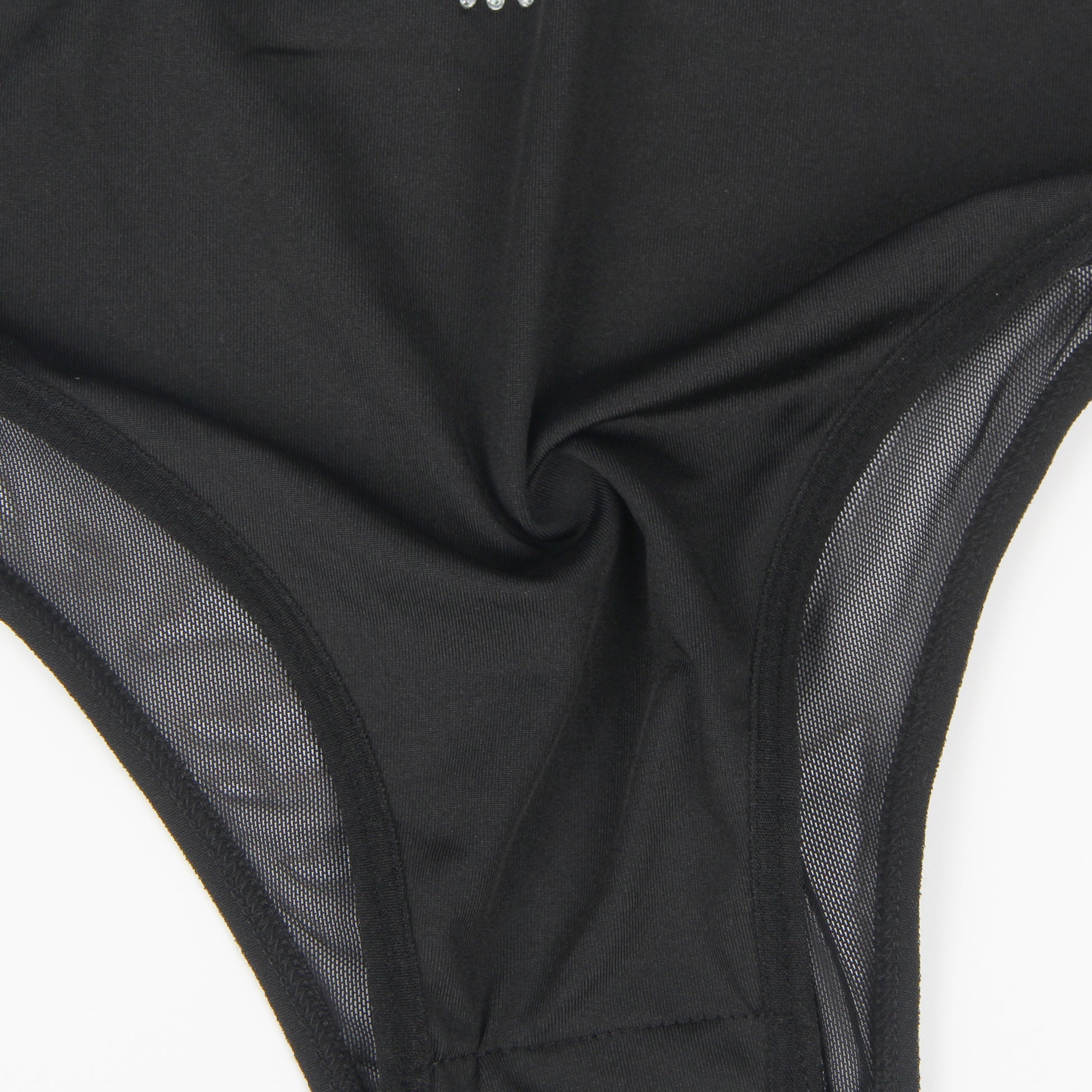 Love It Curvy: Hot Drill Black Halter Neck Sleeveless Bodysuit - R81213P-1 - Love it Curvy