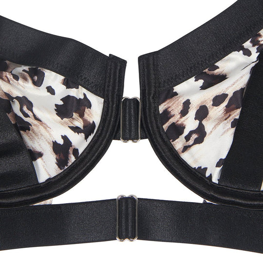 Love It Curvy: Leopard Print Garter Belt Bra Set with Detachable Leg Ring - Love it Curvy
