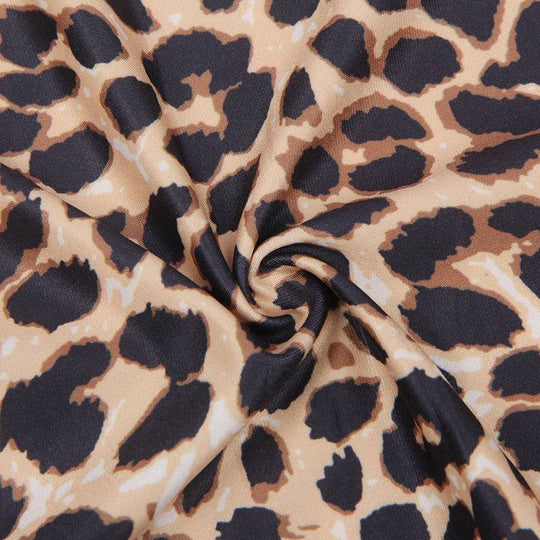 Love It Curvy: Leopard Print Sexy Babydoll Spliced Lace Sleepwear Silk Nightgown - Love it Curvy
