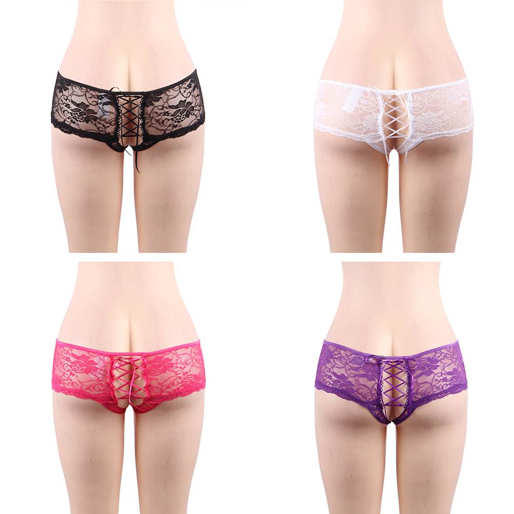 Love It Curvy: Open Crotch Floral Lace Panty 4 in 1 Box - FP51791113 - Love it Curvy