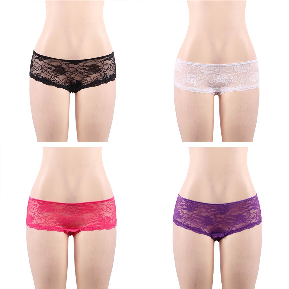Love It Curvy: Open Crotch Floral Lace Panty 4 in 1 Box - FP51791113 - Love it Curvy