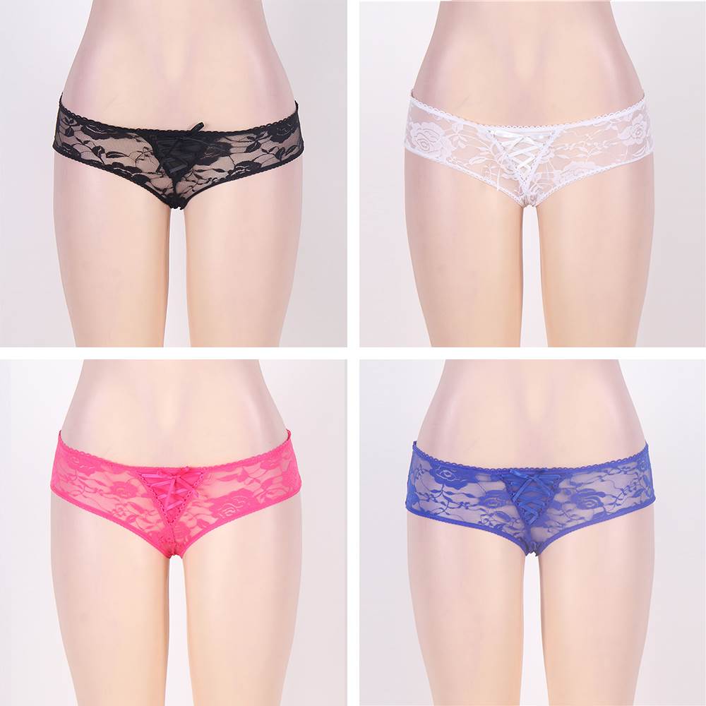Love It Curvy: Open Crotch Strappy Lace Panty 4in1 Box - FP51161117 - Love it Curvy