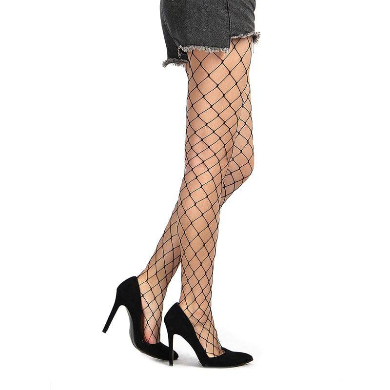 Love It Curvy: Plus Size Black Fence Net Tight Pantyhose - H3162-1P - Love it Curvy