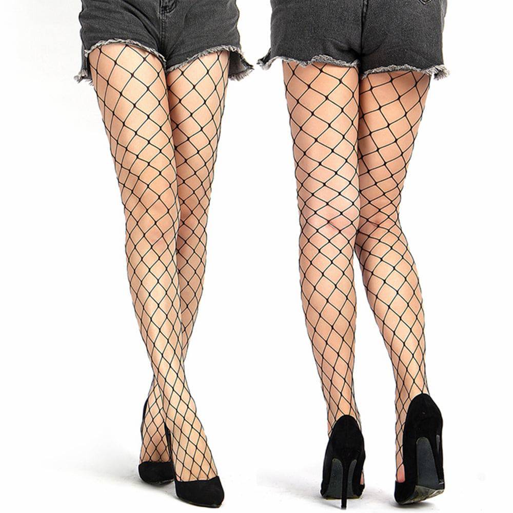 Love It Curvy: Plus Size Black Fence Net Tight Pantyhose - H3162-1P - Love it Curvy