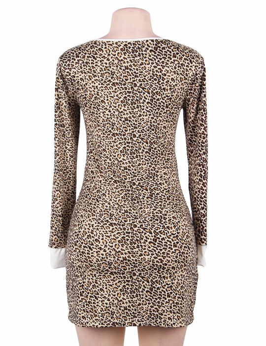 Love It Curvy: Plus Size High Quality Long Sleeve Sexy Leopard Print Pajama - Love it Curvy