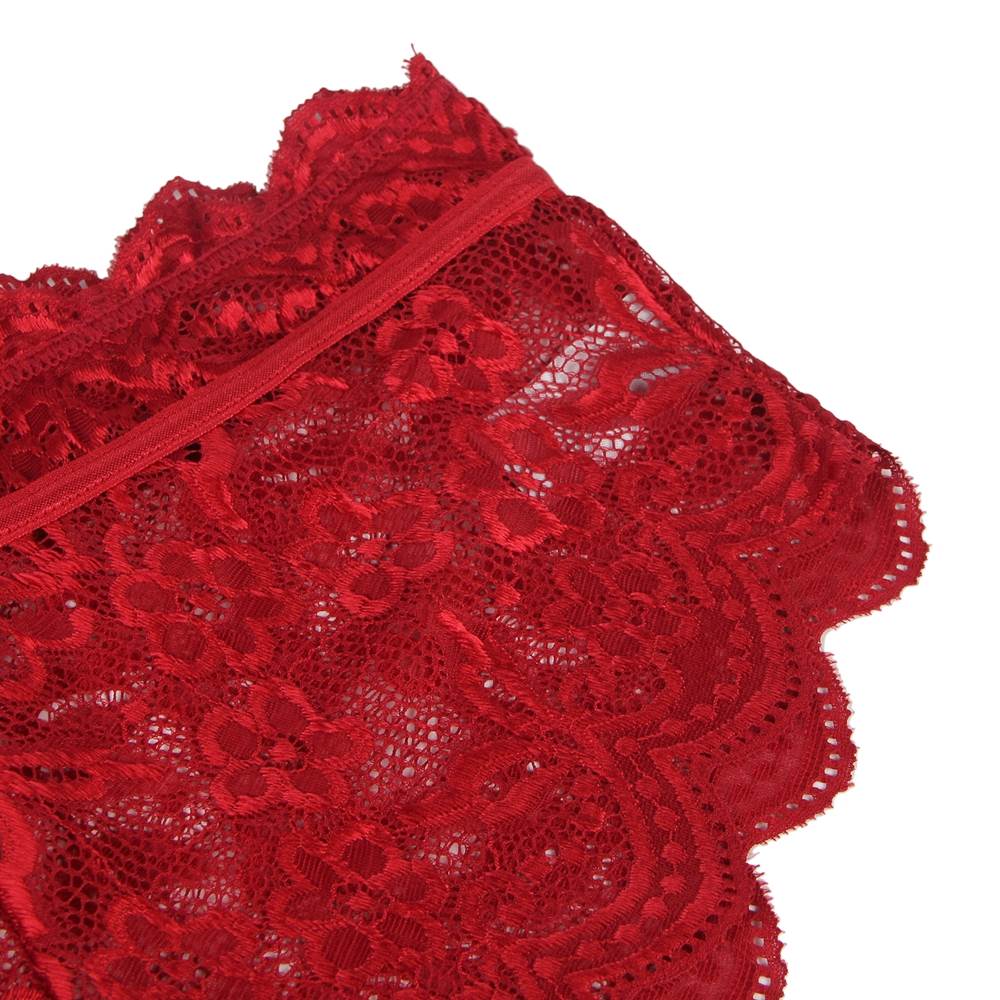 Love It Curvy: Plus Size High Waist Dark Red Full Lace Bra Panty Underwear - R80760-5P - Love it Curvy