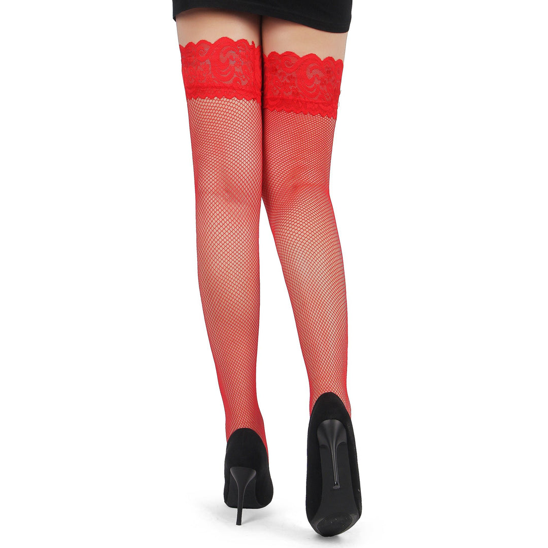 Love It Curvy: Plus Size Lace Top Sheer Thigh High Stockings - Love it Curvy