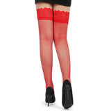 Love It Curvy: Plus Size Lace Top Sheer Thigh High Stockings - H2156-11132 - Love it Curvy