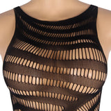 Love It Curvy: Plus Size Sexy Hollow Out Short Sleeveless Bodystocking - H3505-1P - Love it Curvy