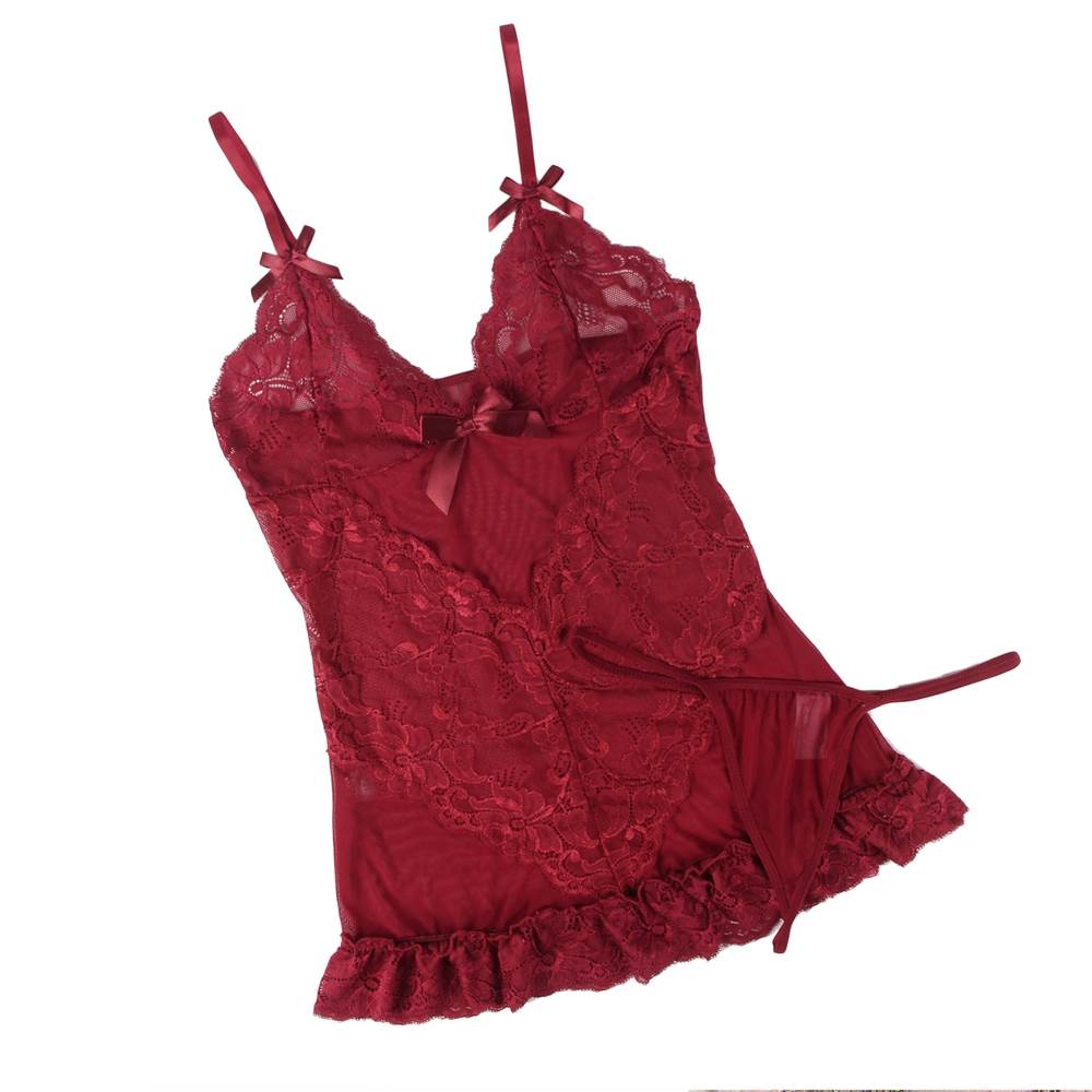 Love It Curvy: Plus Size Stylish Sheer Lace Transparent Embroidered Babydoll - Love it Curvy