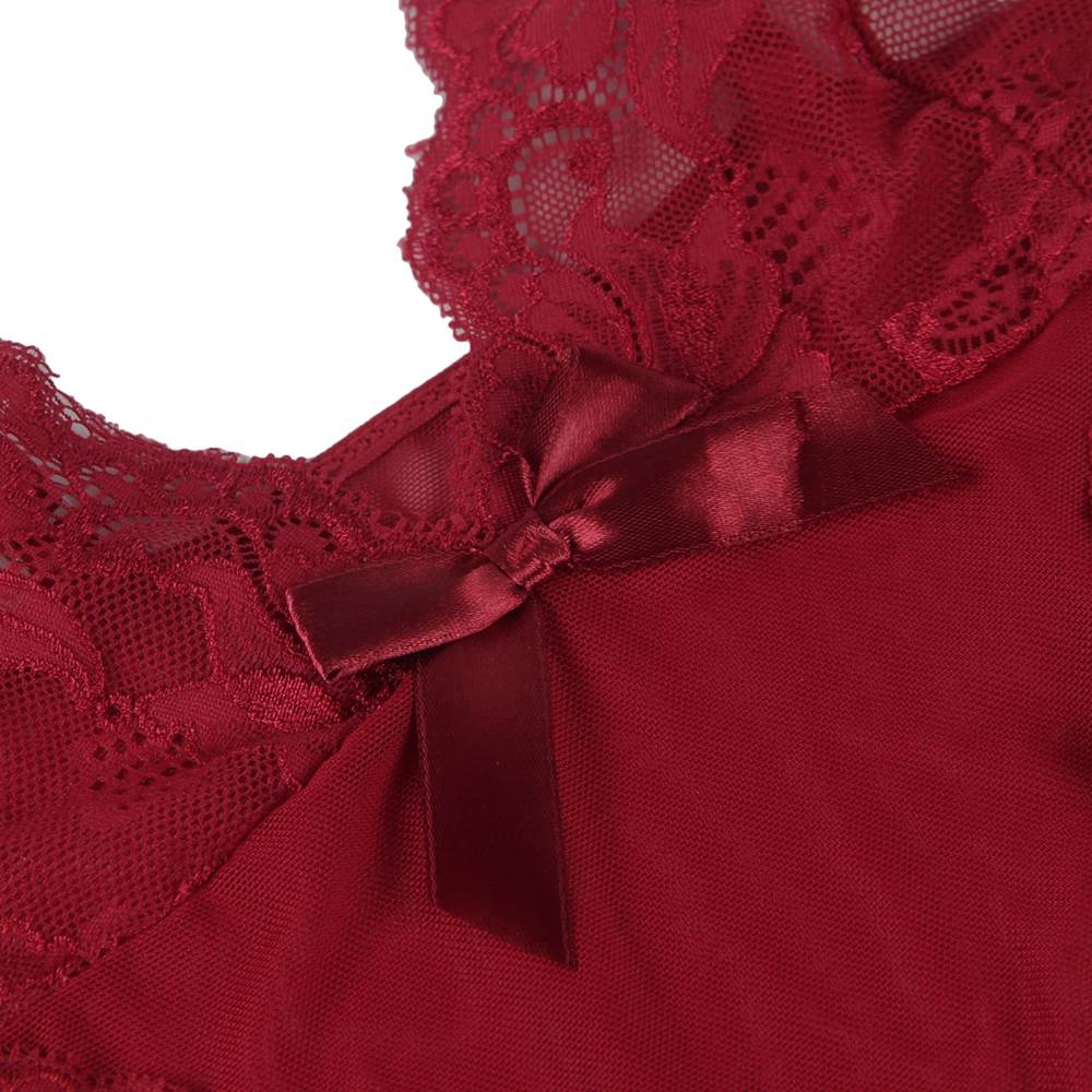 Love It Curvy: Plus Size Stylish Sheer Lace Transparent Embroidered Babydoll - Love it Curvy