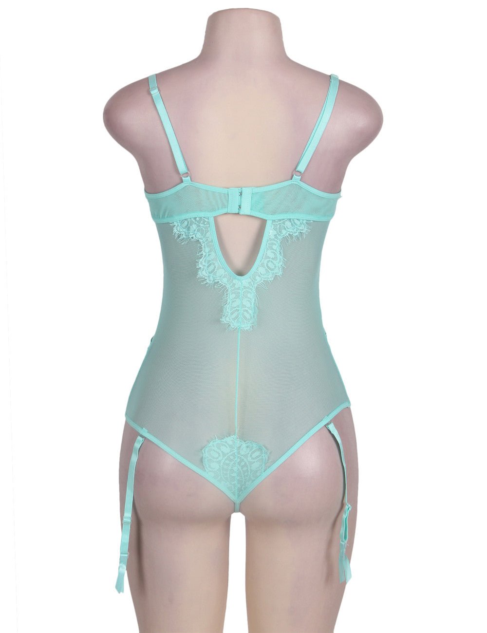 Love It Curvy: Queen size Eyelash Lace Teddy Lingerie - R80266-2P-1 - Love it Curvy