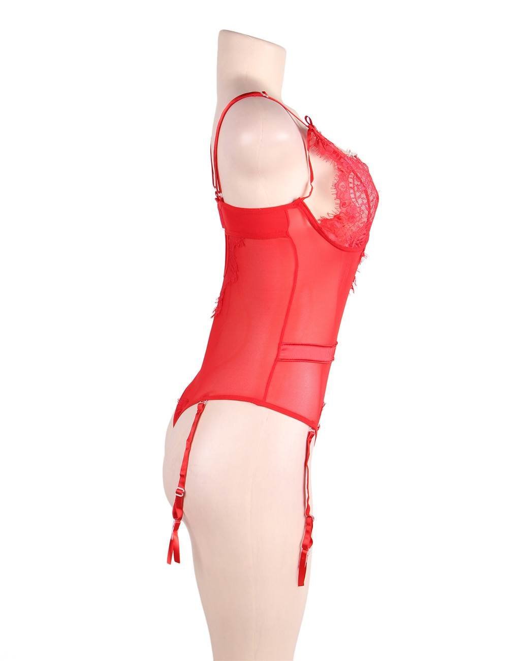 Love It Curvy: Queen Size Eyelash Lace Teddy Lingerie - R80266-3P - Love it Curvy