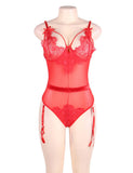 Love It Curvy: Queen Size Eyelash Lace Teddy Lingerie - R80266-3P - Love it Curvy