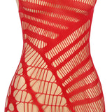 Love It Curvy: Red Hollow Out Fishnet Sexy Short Bodystocking - H3505-2P - Love it Curvy